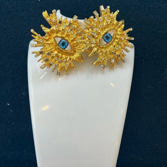 Dazzling Eye Statement Earrings with Crystal Accents! - Picture 5 of 6